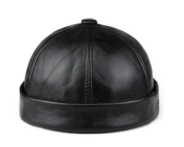 “Docker” real cowhide retro Beanies